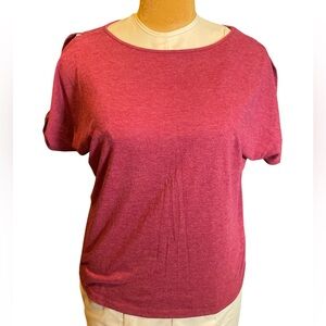 Women's Pink Berry Top L large Colette Mauve dark pink Twist keyhole shoulder